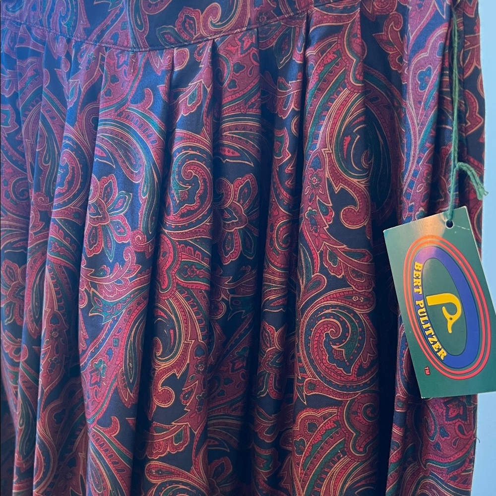 🦆NWT Vintage BURT PULITZER cotton paisley skirt
